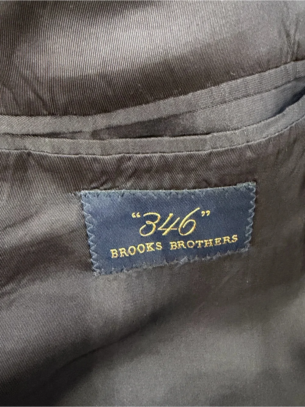 Brooks Brothers Wool Sport Coat Blazer 46R Charcoal Houndstooth Blue Windowpane